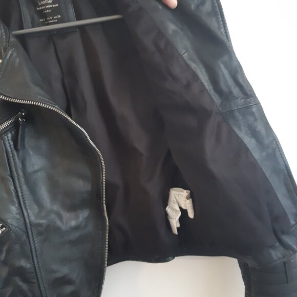 Vest Cuir 100% Genuine Zara collection Trafaluc Outerwear Small Black Shiny - Picture 10 of 13